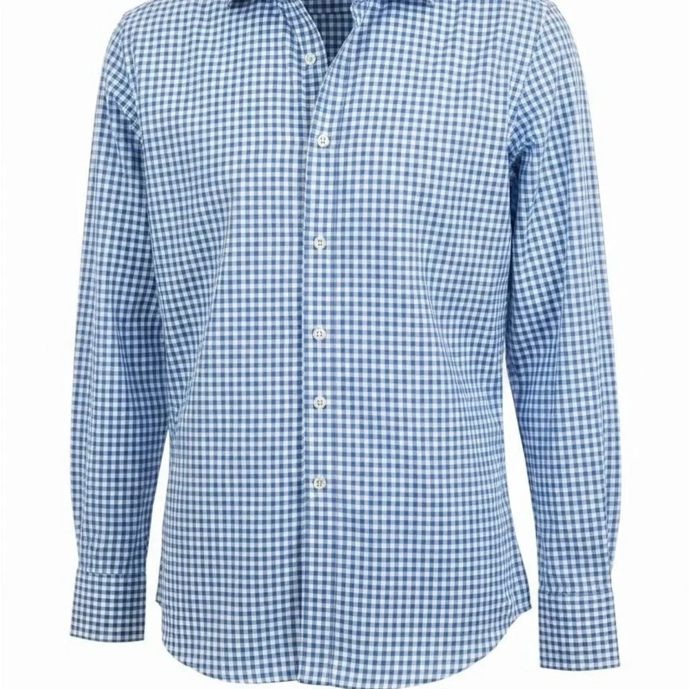 Tommy Hilfiger Light Blue Gingham Men's Shirt - Picture 1 of 5